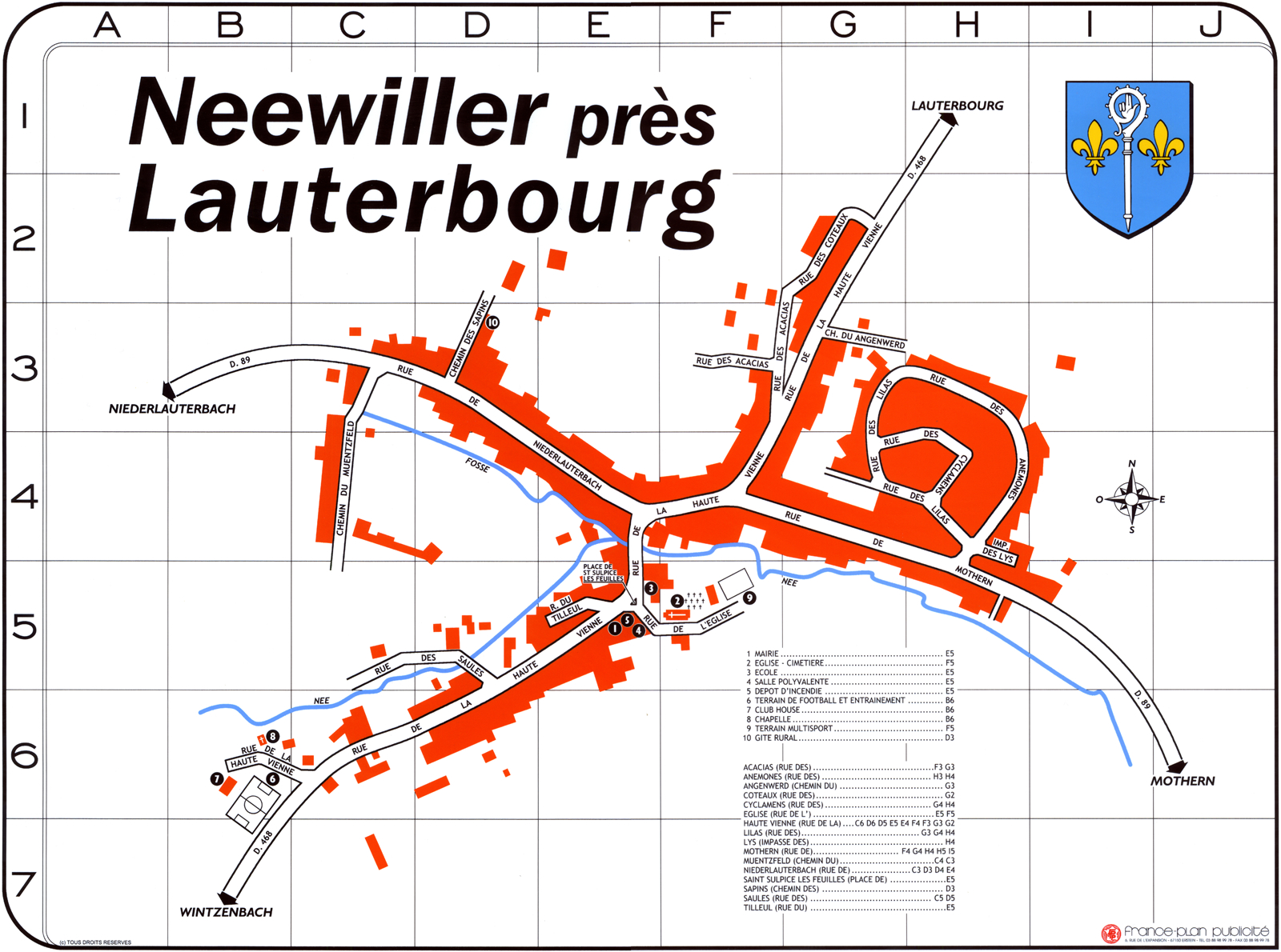 Plan du village de Néewiller-près-Lauterbourg